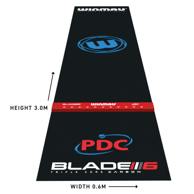 Pro Zone Precision PVC Dartmatte schwarz mit integriertem Oche